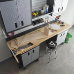 Gladiator Height Adjustable 8-Foot Hardwood Workbench-GAWB08HWEG-Garage Giant 