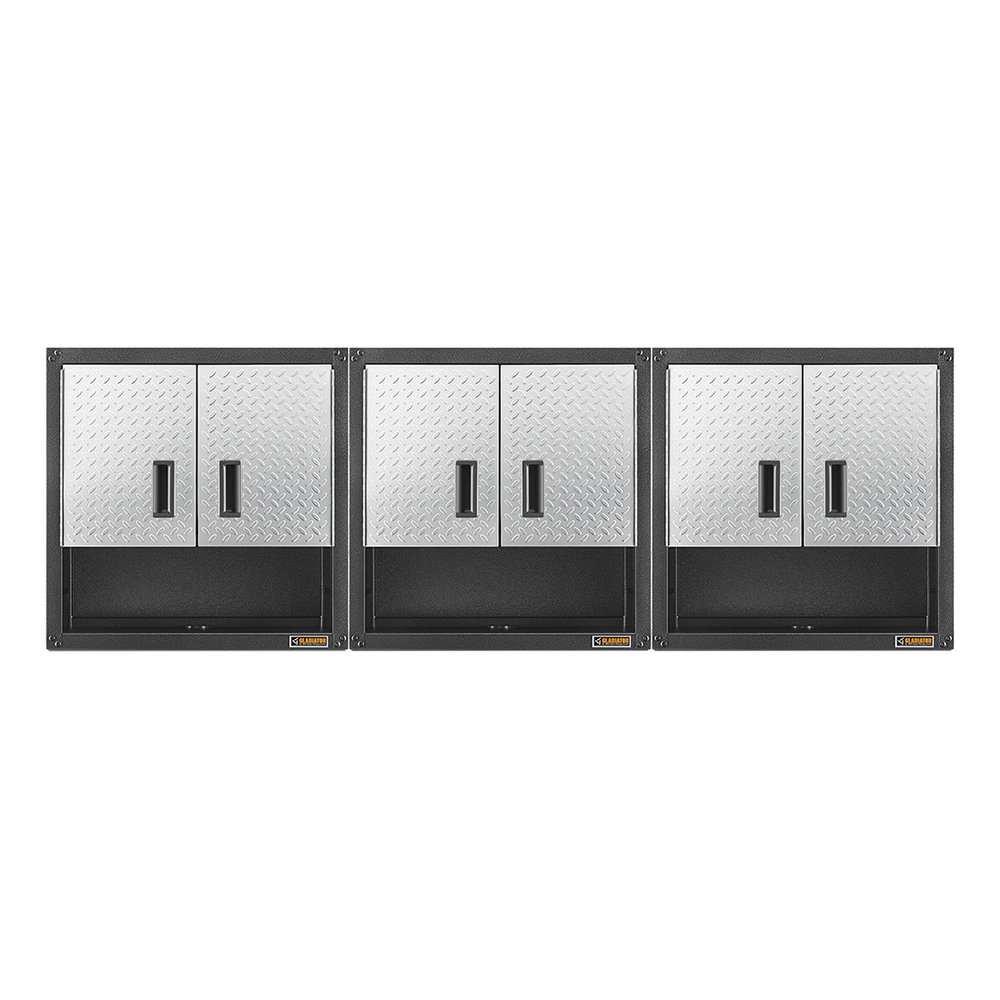 Gladiator 3 x Ready-To-Assemble 28-Inch Wall Cabinets-GAWG28KDYGx3-Garage Giant