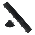 SafeRacks Interlocking Black Garage Floor Tiles Edge and Corner Kit (Female - Looped)-GF-FEMALE-16B-Garage Giant 
