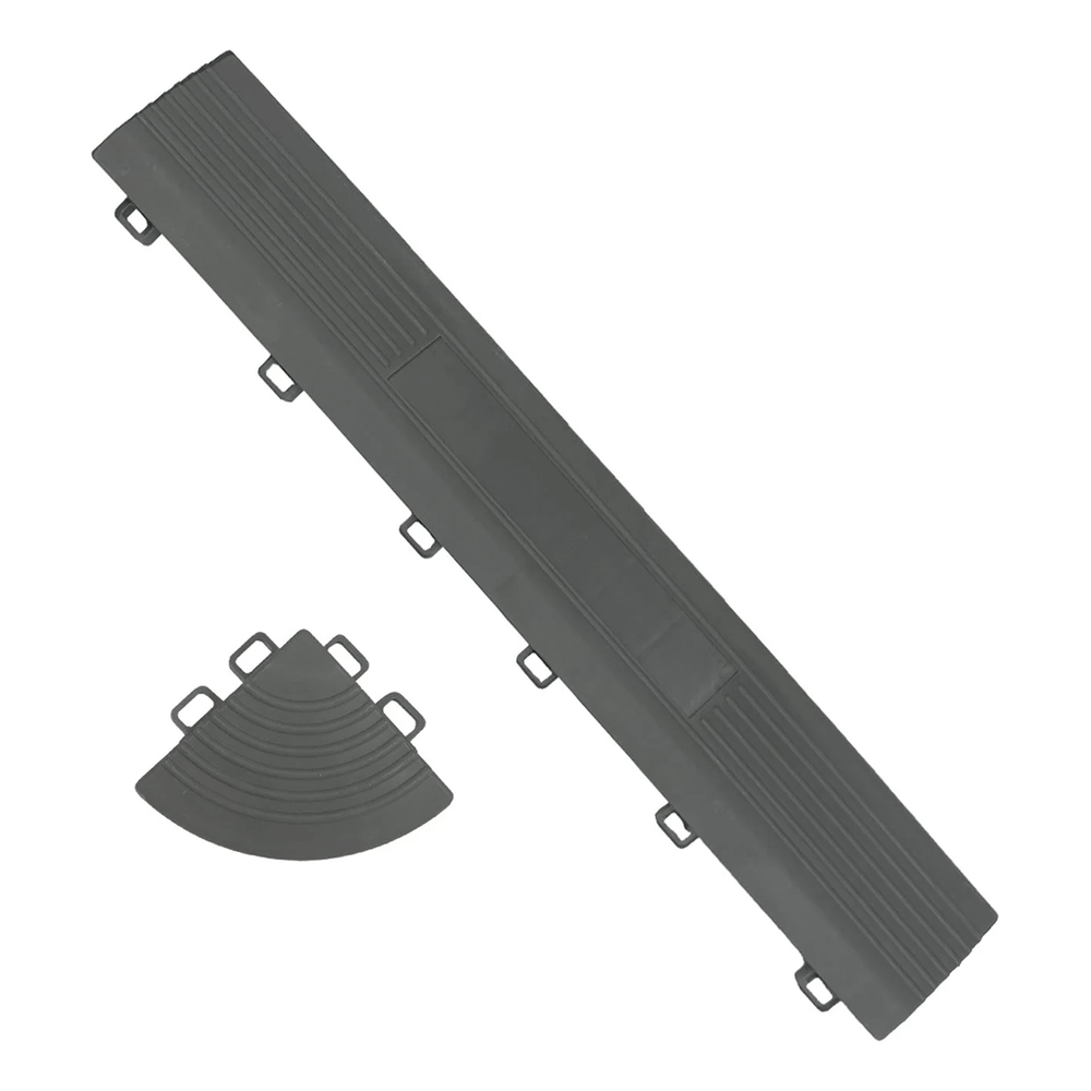SafeRacks Interlocking Grey Garage Floor Tiles Edge and Corner Kit (Female - Looped)-GF-FEMALE-16G-Garage Giant