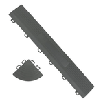 SafeRacks Interlocking Grey Garage Floor Tiles Edge and Corner Kit (Female - Looped)-GF-FEMALE-16G-Garage Giant 