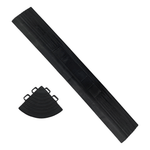 SafeRacks Interlocking Black Garage Floor Tiles Edge and Corner Kit (Male - Pegged)-GF-MALE-16B-Garage Giant 