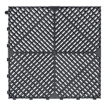 SafeRacks Interlocking Black Garage Floor Tiles (16 Pack)-GF-RIB-16B-Garage Giant 