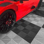 SafeRacks Interlocking Grey Garage Floor Tiles (16 Pack)-GF-RIB-16G-Garage Giant 