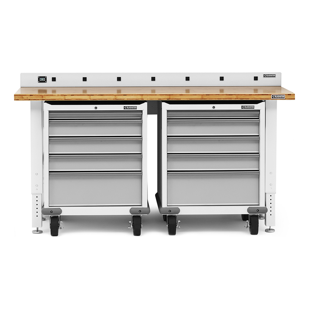 Gladiator 4-Piece White Workbench Cabinet Set-Gladiator-4-Piece-White-Workbench-Set-Garage Giant