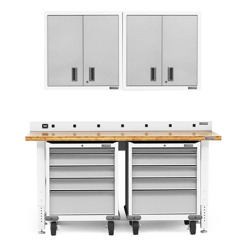 Gladiator 6-Piece White Garage Cabinet Set-Gladiator-6-Piece-White-Cabinet-Set-Garage Giant