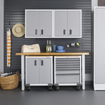 Gladiator 6-Piece White Garage Cabinet Set-Gladiator-6-Piece-White-Cabinet-Set-Garage Giant 