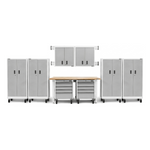 Gladiator 14-Piece White Garage Cabinet System-GGS14PMR01-Garage Giant 