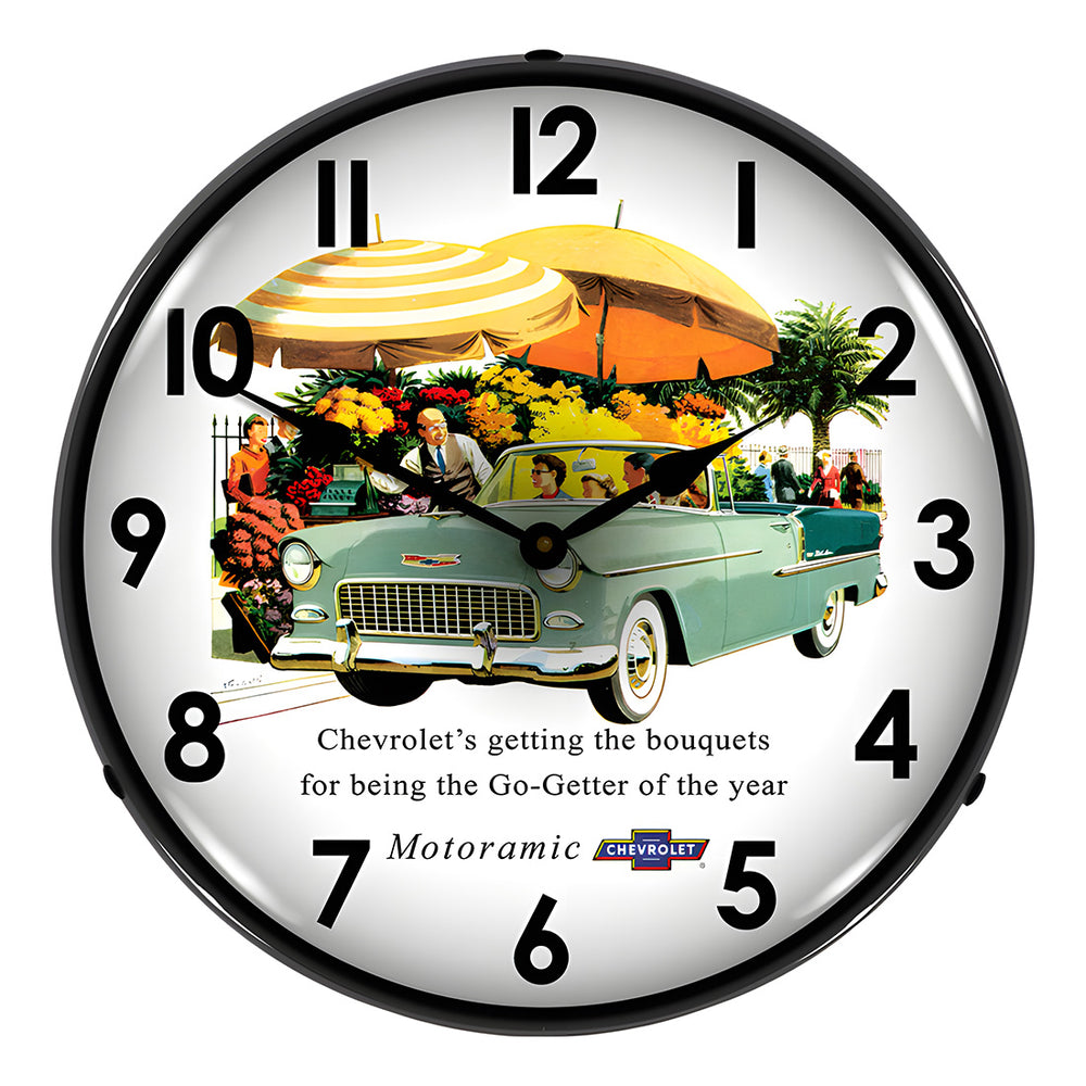 Collectable Sign and Clock 1955 Bel Air Convertible Backlit Wall Clock-GM1002238-Garage Giant