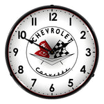 Collectable Sign and Clock Chevrolet Corvette Backlit Wall Clock-GM1002243-Garage Giant 