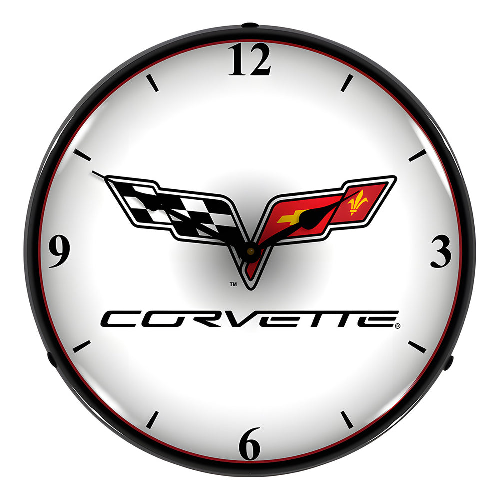 Collectable Sign and Clock 1985 Corvette Backlit Wall Clock