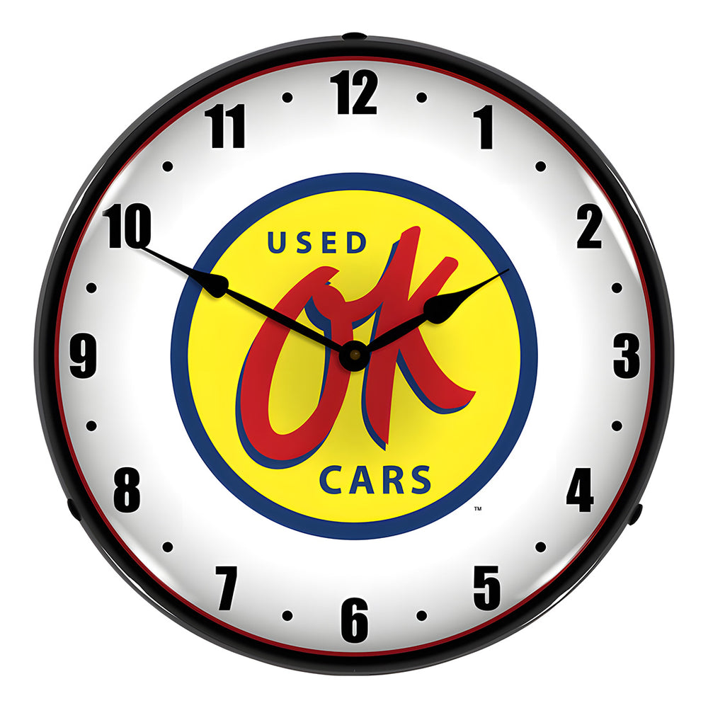 Collectable Sign and Clock OK Used Cars Backlit Wall Clock-GM1112352-Garage Giant