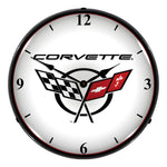 Collectable Sign and Clock C5 Corvette 2 Backlit Wall Clock-GM1206369-Garage Giant 