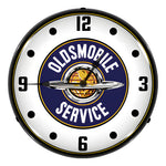 Collectable Sign and Clock Oldsmobile Service Backlit Wall Clock-GM1411563-Garage Giant 