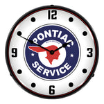 Collectable Sign and Clock Pontiac Service Backlit Wall Clock-GM1411564-Garage Giant 