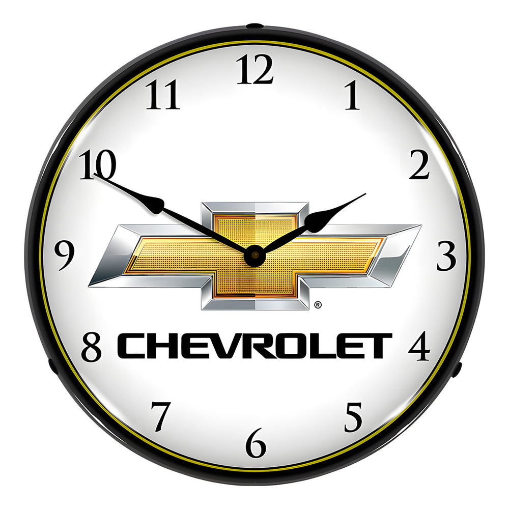 Collectable Sign and Clock Chevrolet Bowtie Genuine Parts Backlit Wall Clock