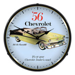Collectable Sign and Clock 1956 Chevrolet Bel Air Convertible Backlit Wall Clock-GM1612683-Garage Giant 