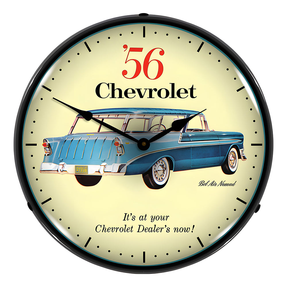 Collectable Sign and Clock 1956 Chevrolet Nomad Backlit Wall Clock-GM1612684-Garage Giant