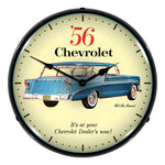 Collectable Sign and Clock 1956 Chevrolet Nomad Backlit Wall Clock-GM1612684-Garage Giant 