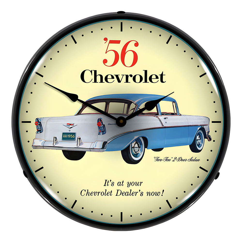 Collectable Sign and Clock 1956 Chevrolet Two Ten Backlit Wall Clock-GM1612685-Garage Giant