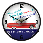 Collectable Sign and Clock 1955 Chevrolet New Look Backlit Wall Clock-GM1612695-Garage Giant 