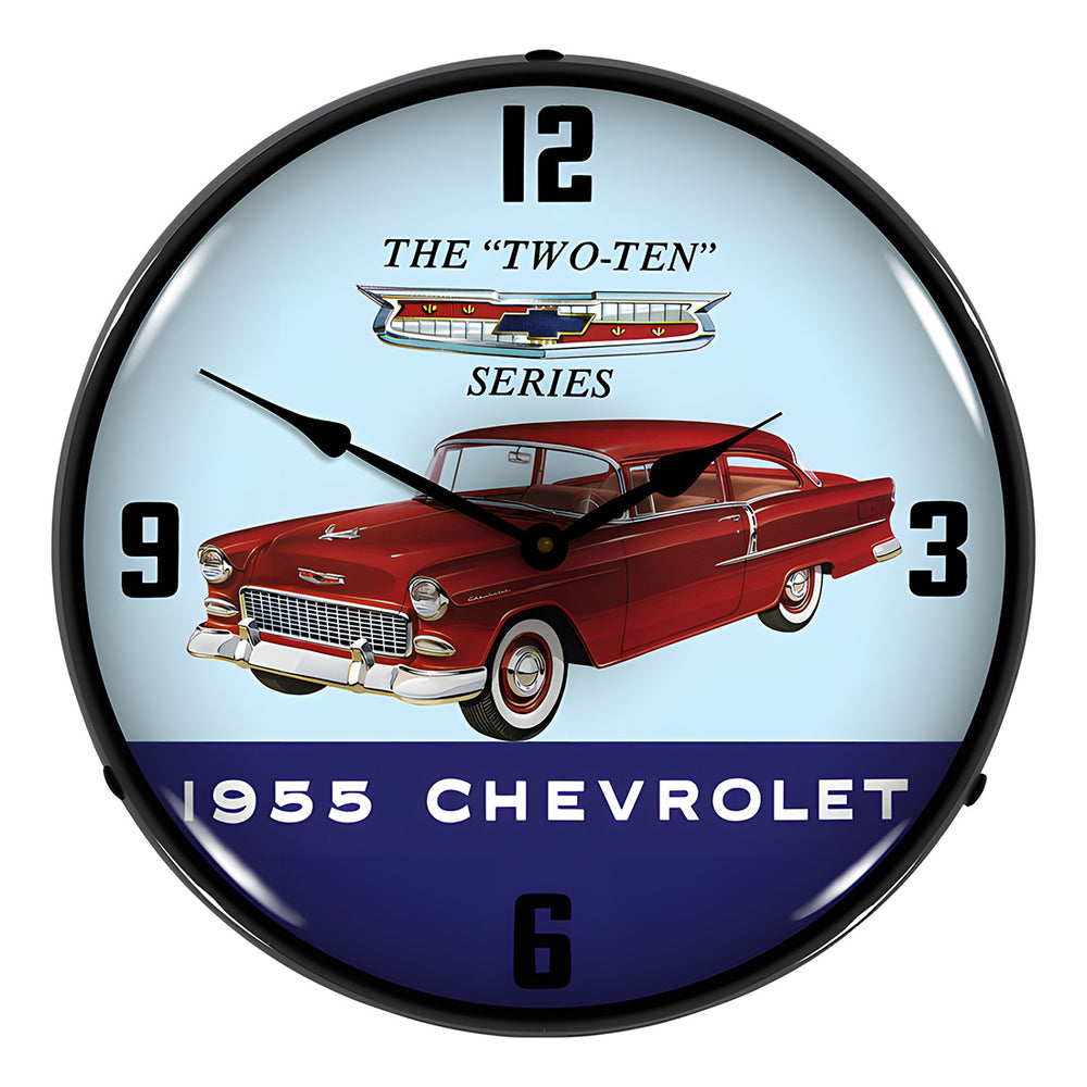Collectable Sign and Clock 1955 Chevrolet Two Ten Backlit Wall Clock-GM1612696-Garage Giant