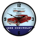 Collectable Sign and Clock 1955 Chevrolet Two Ten Backlit Wall Clock-GM1612696-Garage Giant 
