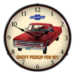 Collectable Sign and Clock 1967 Chevrolet Pickup Backlit Wall Clock-GM1612699-Garage Giant 