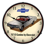 Collectable Sign and Clock 1967 Chevrolet El Camino Backlit Wall Clock-GM1612701-Garage Giant 
