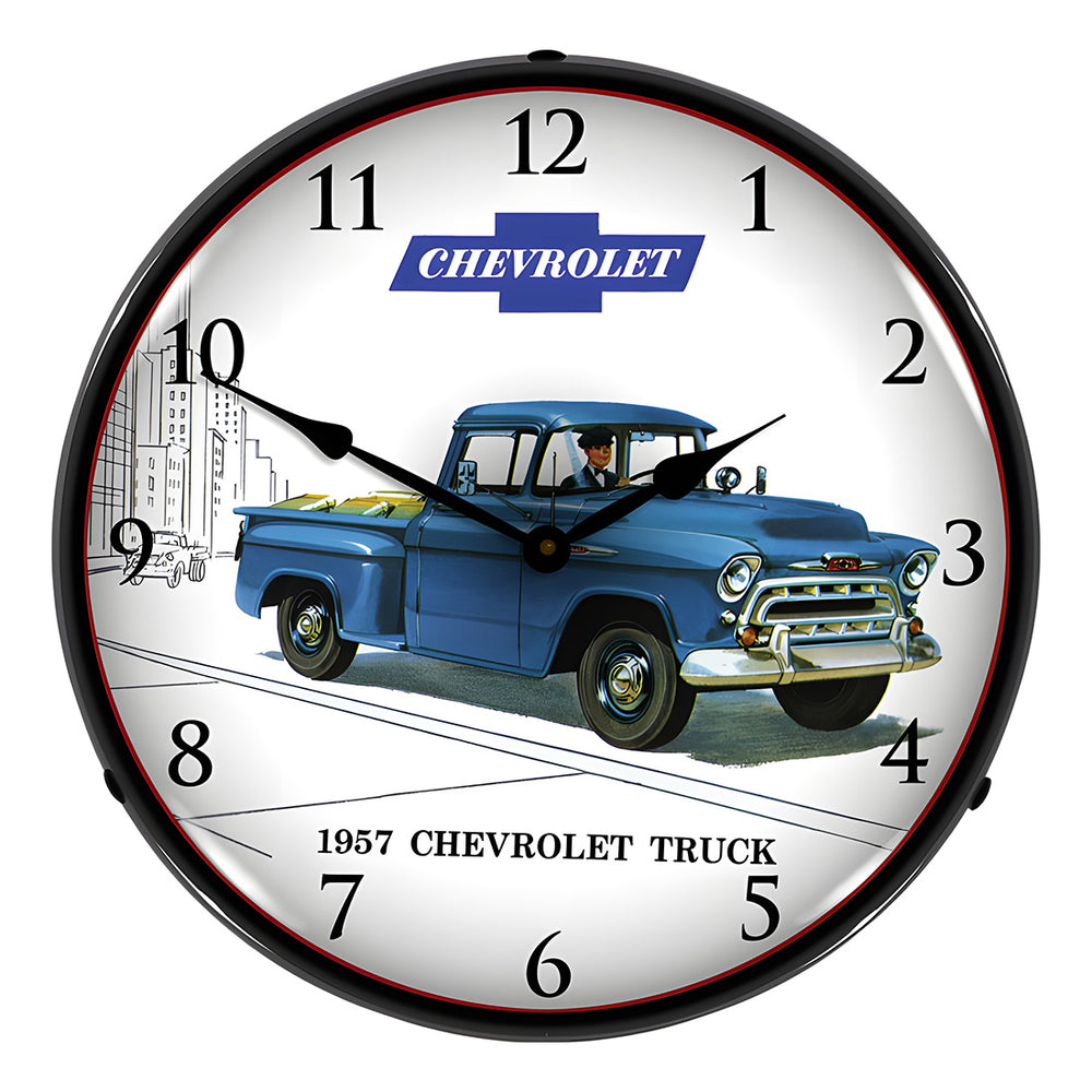 Collectable Sign and Clock 1957 Chevrolet Truck Backlit Wall Clock-GM1701703-Garage Giant
