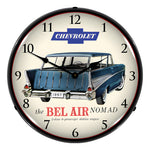 Collectable Sign and Clock 1957 Chevrolet Bel Air Nomad Backlit Wall Clock-GM1701704-Garage Giant 