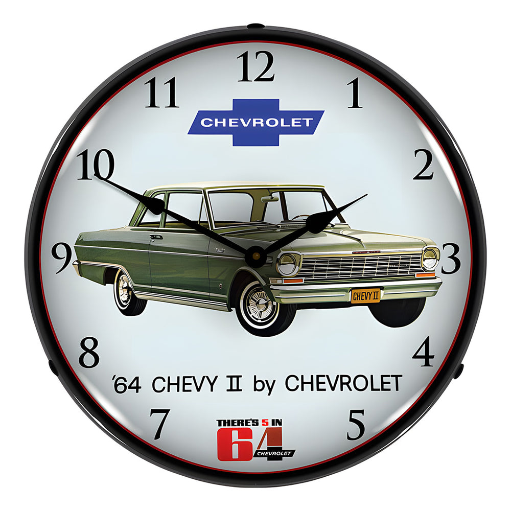 Collectable Sign and Clock 1964 Chevy II Nova Backlit Wall Clock-GM1701706-Garage Giant