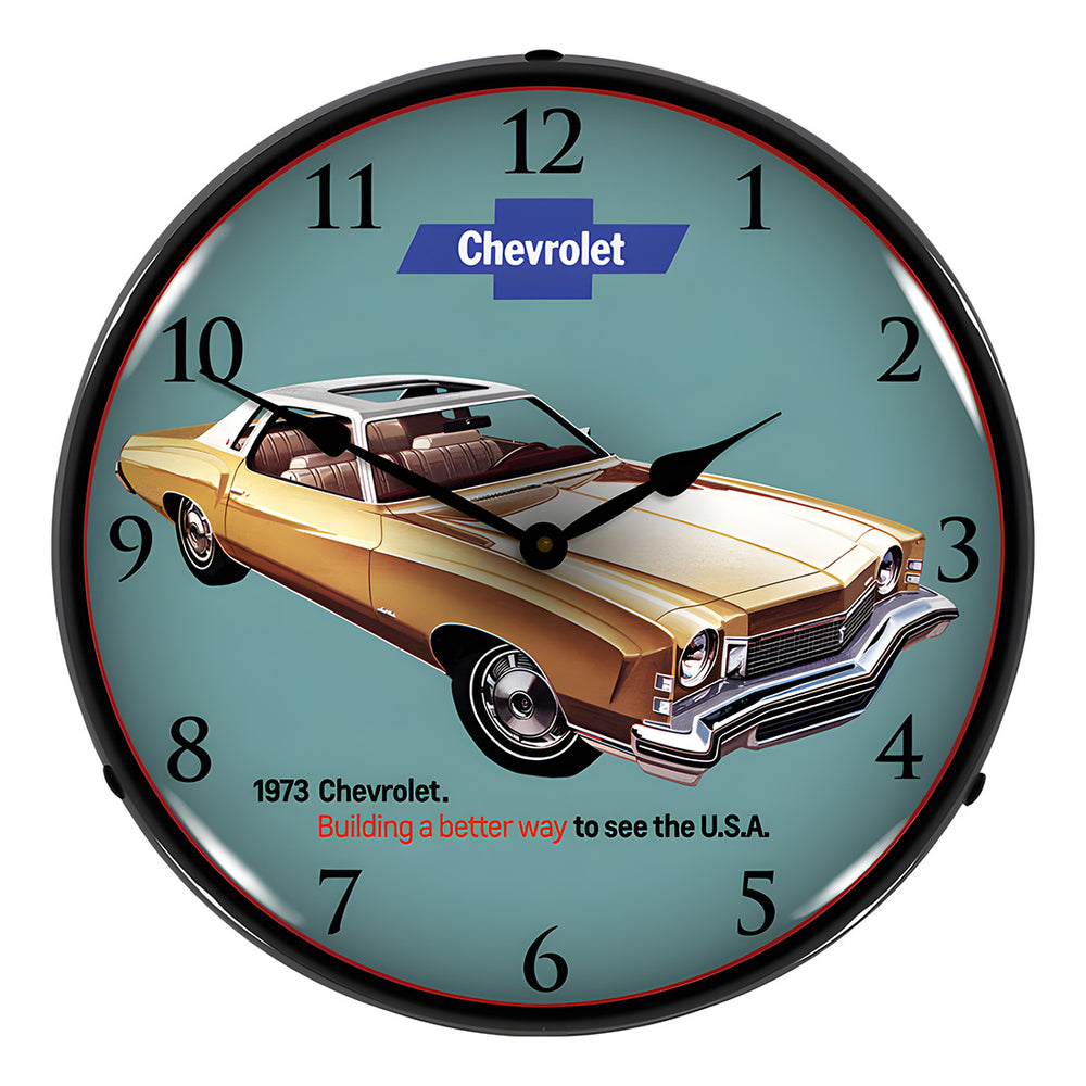 Collectable Sign and Clock 1973 Monte Carlo Backlit Wall Clock-GM1701709-Garage Giant