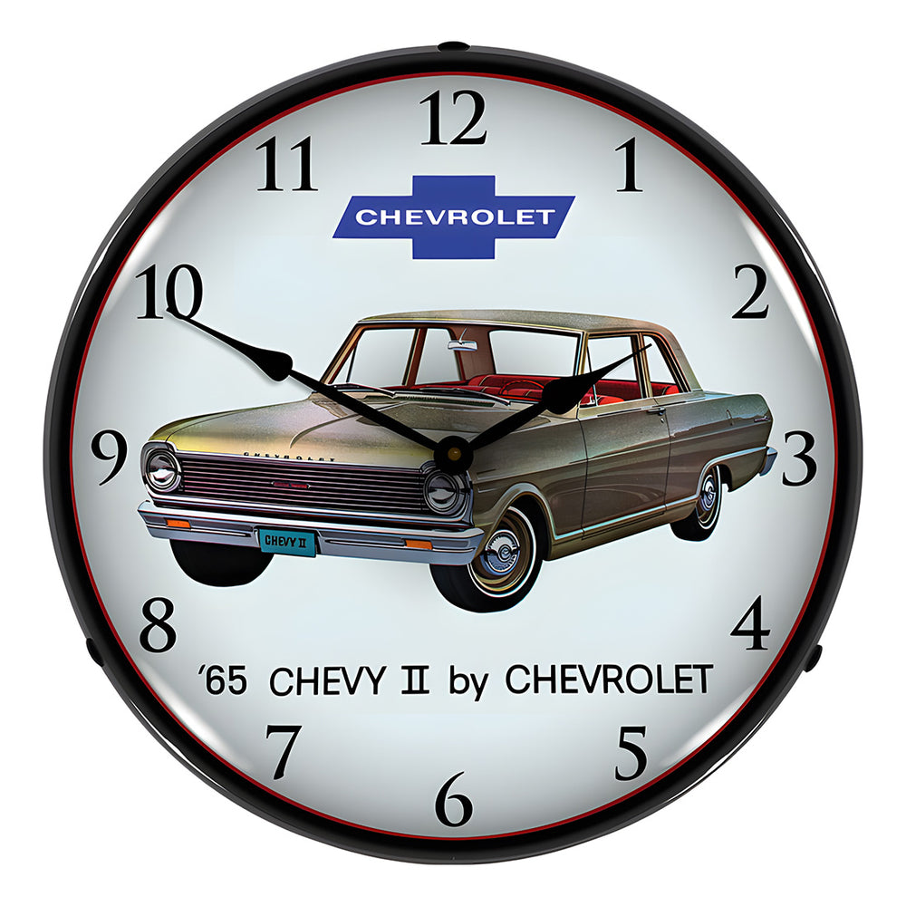 Collectable Sign and Clock 1965 Chevy II Nova Backlit Wall Clock-GM1701710-Garage Giant