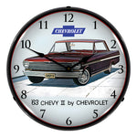 Collectable Sign and Clock 1963 Chevy II Nova Super Sport Backlit Wall Clock-GM1701712-Garage Giant 