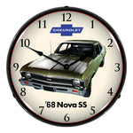 Collectable Sign and Clock 1968 Nova Super Sport Backlit Wall Clock-GM1701713-Garage Giant 