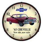 Collectable Sign and Clock 1965 Chevelle Backlit Wall Clock-GM1701716-Garage Giant 