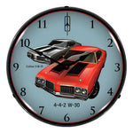 Collectable Sign and Clock 1970 442 W-30 and W-31 Backlit Wall Clock-GM1701719-Garage Giant 