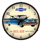 Collectable Sign and Clock 1957 Chevrolet Bel Air Backlit Wall Clock-GM1702723-Garage Giant 