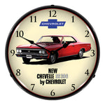 Collectable Sign and Clock 1966 Chevelle SS 396 Backlit Wall Clock-GM1702730-Garage Giant 
