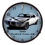 Collectable Sign and Clock 1969 Firebird Trans Am Backlit Wall Clock-GM1702732-Garage Giant 