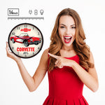 Collectable Sign and Clock 1959 Chevrolet Corvette Backlit Wall Clock-GM1702740-Garage Giant 