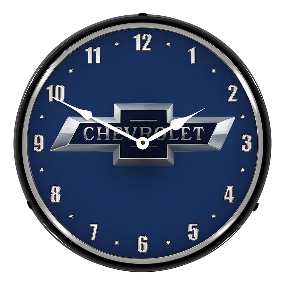 Collectable Sign and Clock Chevrolet Bowtie 100th Anniversary Backlit Wall Clock-GM1707780-Garage Giant