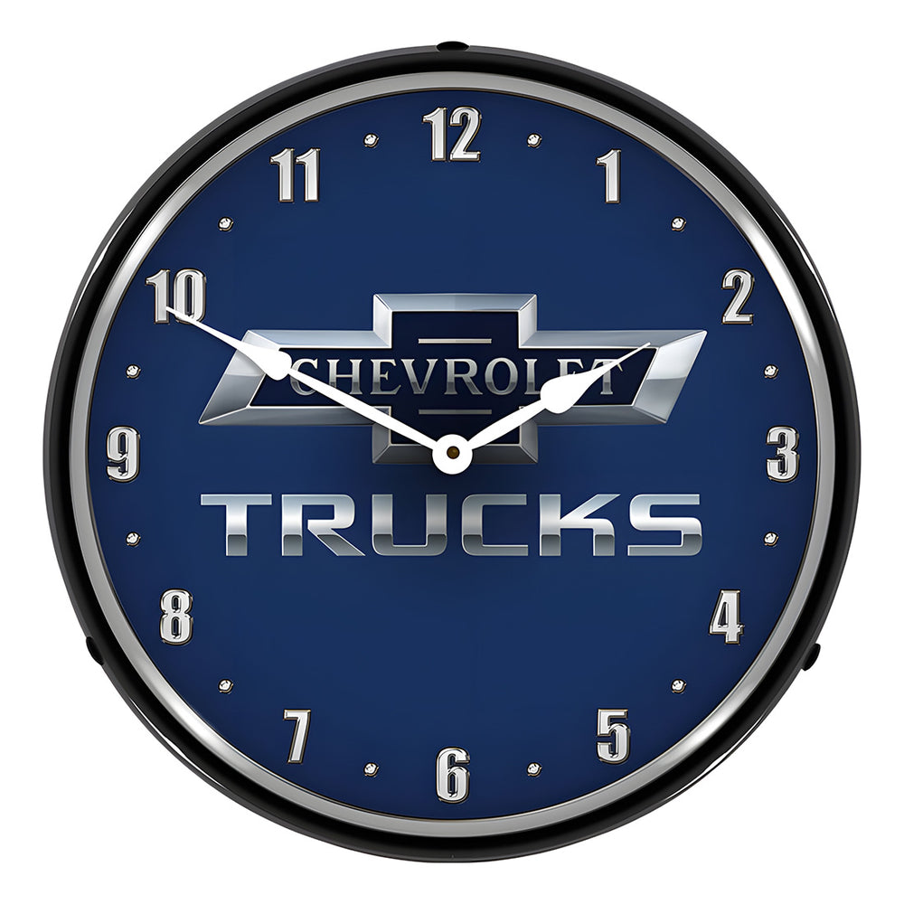 Collectable Sign and Clock Chevrolet Trucks 100th Anniversary Backlit Wall Clock-GM1707781-Garage Giant