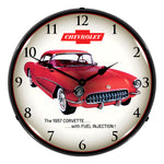 Collectable Sign and Clock 1957 Corvette Fuel Injection Backlit Wall Clock-GM1712821-Garage Giant 