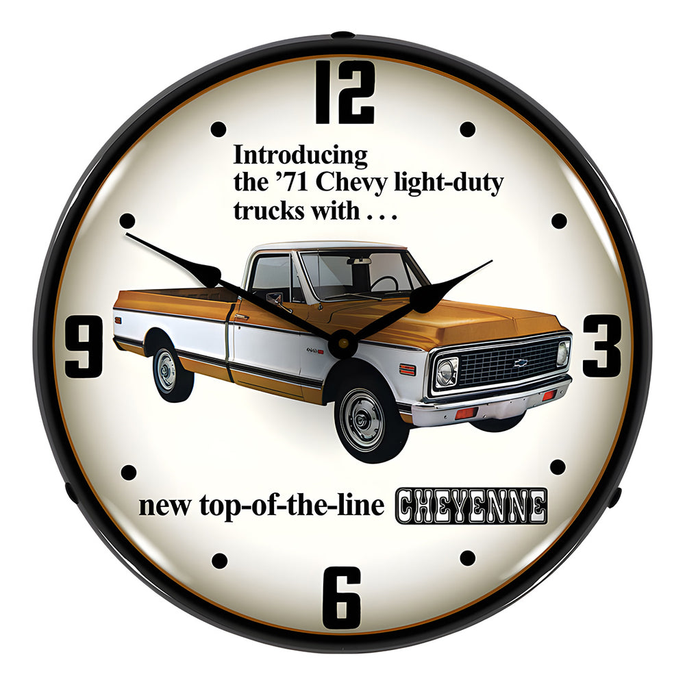 Collectable Sign and Clock 1971 Chevrolet Truck Backlit Wall Clock-GM1801826-Garage Giant