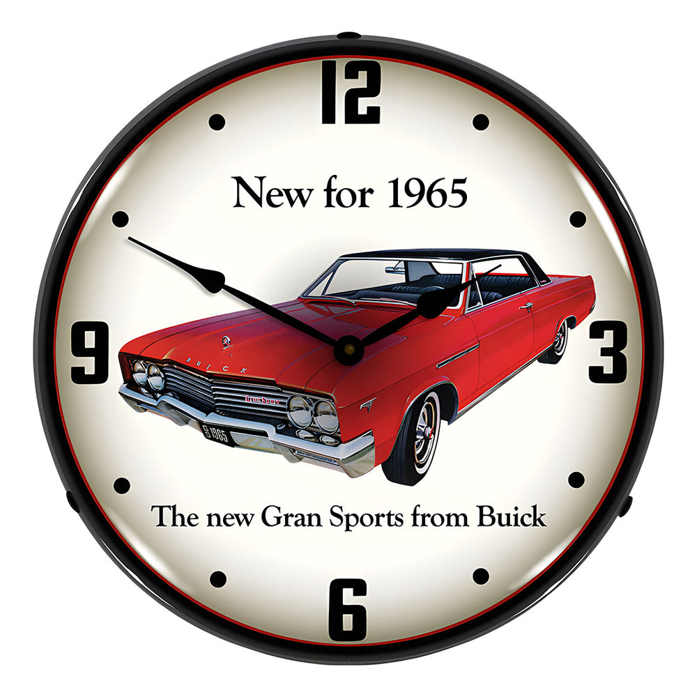 Collectable Sign and Clock 1965 Buick GS Backlit Wall Clock-GM1801827-Garage Giant