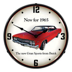 Collectable Sign and Clock 1965 Buick GS Backlit Wall Clock-GM1801827-Garage Giant 