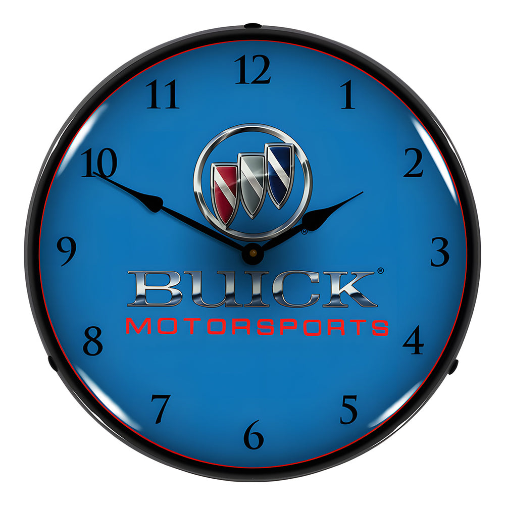 Collectable Sign and Clock Buick Motorsports Backlit Wall Clock-GM1802832-Garage Giant