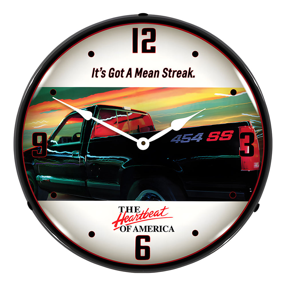 Collectable Sign and Clock Chevrolet 454 SS Truck Backlit Wall Clock-GM1802834-Garage Giant